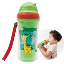 Copo Garrafa Parede Dupla Infantil Bebê Alça Animal Fun Buba