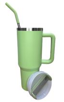 Copo Garrafa Térmica 1200ML Grande Em Aço Inox Com Alça E Canudo