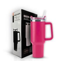 Copo Garrafa Térmica Com Alça E Canudo 1200ml Aço Inox Parede Dupla Copo Garrafa Térmica Com Alça E Canudo 1200ml Aço Inox Parede Dupla