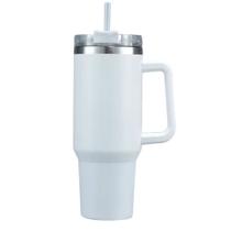 Copo Garrafa Térmica em Aço Inox Com Alça e Canudo 1200ml