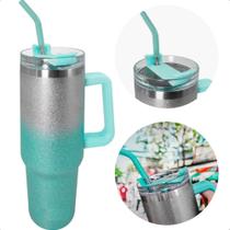 Copo Garrafa Térmica Glitter Com Alça Parede Dupla Aço Inox 1200ml Copo Garrafa Térmica Glitter Com Alça Parede Dupla Aço Inox 1200ml