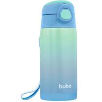 Copo/Garrafa Térmica Infantil com Canudo Buba Aço Inoxidável - 400 ml - Azul Degradê