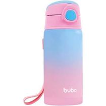 Copo/Garrafa Térmica Infantil com Canudo Buba Aço Inoxidável - 400 ml - Rosa Degradê