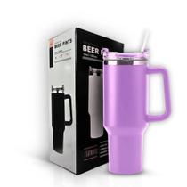 Copo garrafa Térmica Inox 1200ml Parede Dupla tampa Canudo Premium Lilás Copo garrafa Térmica Inox 1200ml Parede Dupla tampa Canudo Premium Lilás