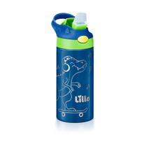 Copo Garrafa Térmica Inox Parede Dupla c/Canudo 350ml Lillo - Azul Copo Garrafa Térmica Inox Parede Dupla c/Canudo 350ml Lillo - Azul