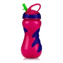 Copo Gator Grip Com Canudo Rígido 450ml 18m+ Antivazamento Baby Nuby Cor:Pink + Roxo