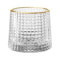 Copo Giratório Para Whisky Borda Dourada Hive 180Ml Copo Giratório Para Whisky Borda Dourada Hive 180Ml