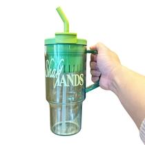 Copo Grande Acrilico 1l Alça Com canudo e Tampa Verde Copo Grande Acrilico 1l Alça Com canudo e Tampa Verde