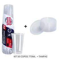 Copo Grande ultra C Tampa Suco Shake Chopp Festa Drink rosca caipirinha vitamina 770ml 50uni