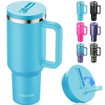 Copo Greatyos de 1,2 L com alça e tampa de canudo giratória de aço inoxidável Copo Greatyos de 1,2 L com alça e tampa de canudo giratória de aço inoxidável