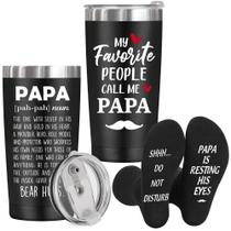 Copo GwhyGifts Papa 600 ml com meias engraçadas para o Dia dos Pais Copo GwhyGifts Papa 600 ml com meias engraçadas para o Dia dos Pais