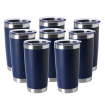 Copo HASLE OUTFITTERS 600 ml em aço inoxidável, pacote com 8 unidades, azul marinho