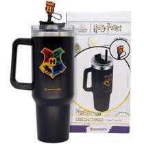 Copo Hogwarts Térmico Com Alça Quente Gelado Gigante 1.15L Com Tampa E Canudo Oficial Harry Potter