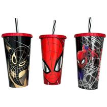 Copo Homem-Aranha Metalizado Tampa Refrigerante 700ml Marvel Copo Homem-Aranha Metalizado Tampa Refrigerante 700ml Marvel