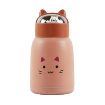 Copo Infantil 350ml Cartoon Interior de Vidro Parede Dupla Isolamento Térmico Rosa Copo Infantil 350ml Cartoon Interior de Vidro Parede Dupla Isolamento Térmico Rosa