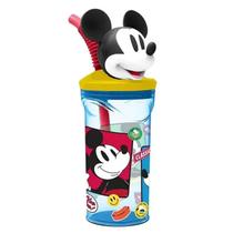 Copo Infantil 3d Com Canudo Mickey 360ml Original Disney