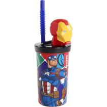 Copo Infantil 3d Ironman Avengers Marvel Com Canudo Tuut 360ml