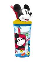 Copo Infantil 3D Mickey Mouse Disney Com Tampa e Canudo 360mL Copo Infantil 3D Mickey Mouse Disney Com Tampa e Canudo 360mL
