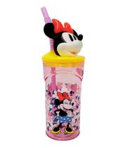 Copo Infantil 3D Minnie Mouse Disney Com Tampa e Canudo 360mL Copo Infantil 3D Minnie Mouse Disney Com Tampa e Canudo 360mL