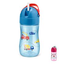Copo Infantil Antivazamento 300 ml com Canudo Silicone e Tampa Lillo Copo Infantil Antivazamento 300 ml com Canudo Silicone e Tampa Lillo