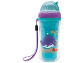 Copo Infantil Antivazamento com Canudo e Tampa - 250ml Buba Turminha Do Mar Copo Infantil Antivazamento com Canudo e Tampa - 250ml Buba Turminha Do Mar