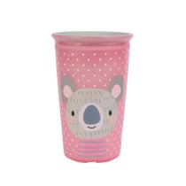 Copo Infantil Antivazamento Rosa Coala com Alça Clingo 360 Copo Infantil Antivazamento Rosa Coala com Alça Clingo 360