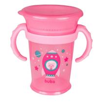 Copo Infantil Bebê Anti Vazamento 360 Treinamento Buba Rosa