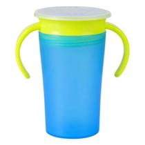 Copo Infantil Bebê Anti Vazamento 360 Treinamento com Tampa e Alça Buba Azul