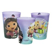 Copo Infantil Casa Mágica da Gabby de Plástico Base de Ovo de Pascoa Original Plasutil