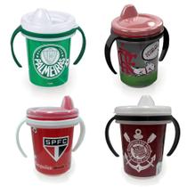 Copo Infantil Com Alça Removível Estampa Diversas Copo Transição Times de Futebol OFICIAL Plasútil