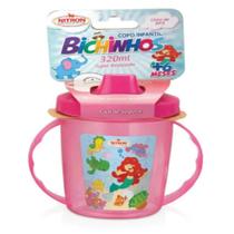 Copo Infantil Com Alças E Bico 320ml Bichinhos 6 Meses Rosa