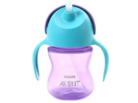 Copo Infantil com Canudo 200ml Philips Avent - SCF796/02 Azul e Roxo Copo Infantil com Canudo 200ml Philips Avent - SCF796/02 Azul e Roxo
