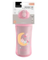 Copo Infantil com Canudo de Silicone Moony Me Pink 220ml KikkaBoo