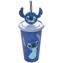 Copo infantil com canudo e pin Refri 500ml Stitch Plasutil ref.17439 Copo infantil com canudo e pin Refri 500ml Stitch Plasutil ref.17439