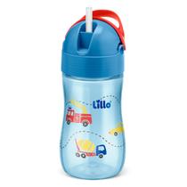 Copo Infantil Com Canudo Evolution 300ml Azul -Lillo Copo Infantil Com Canudo Evolution 300ml Azul -Lillo
