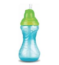 Copo Infantil Com Canudo Silicone Azul 300Ml Nuby