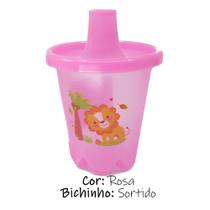 Copo Infantil com tampa e biquinho Colorido 300ml