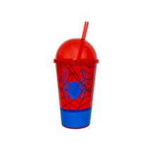 Copo Infantil com Tampa Sorvete, Canudo 550ml Temas Oceano e Carro