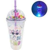 Copo Infantil de Led 500Ml com Canudo