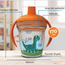 Copo Infantil de Treinamento Antivazamento - Dinossauro de 170ml