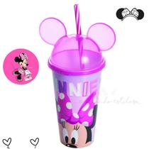 Copo Infantil Disney Orelha da Minnie com Canudo 500 ml Plasutil