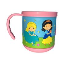 Copo Infantil Emborrachado Meninas Caneca de Criança Escolar Cor:Rosa Princesas