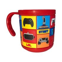 Copo Infantil Emborrachado Meninos Caneca de Criança Escolar Cor:Vermelho Play
