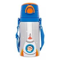 Copo Infantil Garrafinha de Aluminio Garrafa com Canudo Astronauta Buba 19619 Copo Infantil Garrafinha de Aluminio Garrafa com Canudo Astronauta Buba 19619