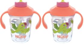 Copo Infantil Nuby 2 em 1 com Canudo Pesado 240ml - Kit com 2 Copo Infantil Nuby 2 em 1 com Canudo Pesado 240ml - Kit com 2