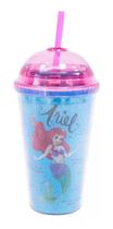 Copo Infantil Pequena Sereia Ariel Rosa E Azul - 450ml Copo Infantil Pequena Sereia Ariel Rosa E Azul - 450ml