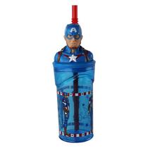 Copo Infantil Personagem Disney 3D Tampa Com Canudo 360ml Licenciado Plástico Seguro Reutilizavel