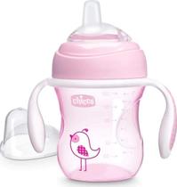 Copo Infantil Rosa com Bico de Reposição Silicone 200ml Chicco