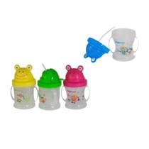 Copo Infantil Sapinho com Tampa, Canudo e Alça 200ml - SQ-113 Copo Infantil Sapinho com Tampa, Canudo e Alça 200ml - SQ-113