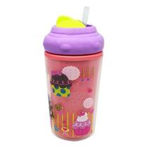 Copo Infantil Térmico Com Canudo 220ml Rosa 24m+ Multikids Copo Infantil Térmico Com Canudo 220ml Rosa 24m+ Multikids